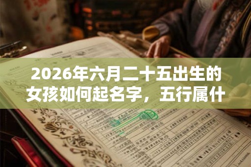 2026年六月二十五出生的女孩如何起名字，五行属什么
