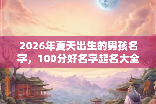 2026年夏天出生的男孩名字，100分好名字起名大全