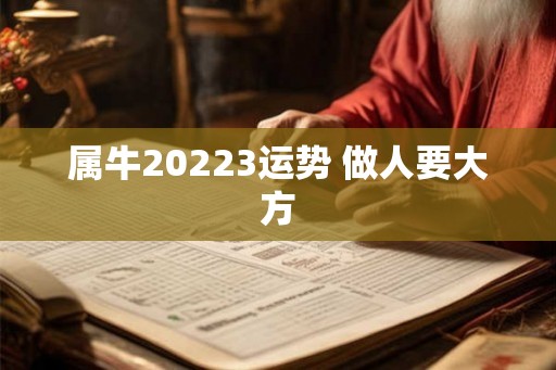 属牛20223运势 做人要大方 属牛20223运势 做人要大方