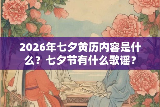 2026年七夕黄历内容是什么？七夕节有什么歌谣？