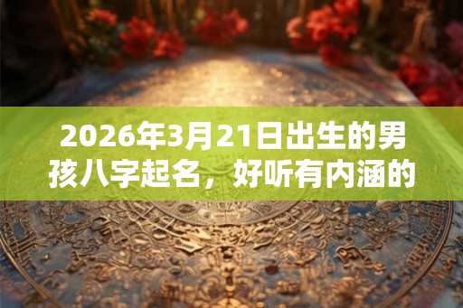 2026年3月21日出生的男孩八字起名，好听有内涵的好名字推荐