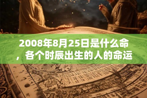2008年8月25日是什么命，各个时辰出生的人的命运