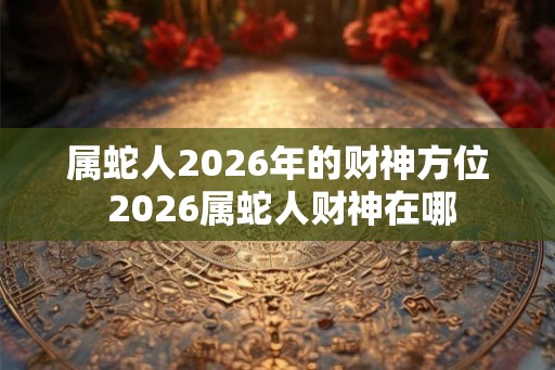 属蛇人2026年的财神方位 2026属蛇人财神在哪