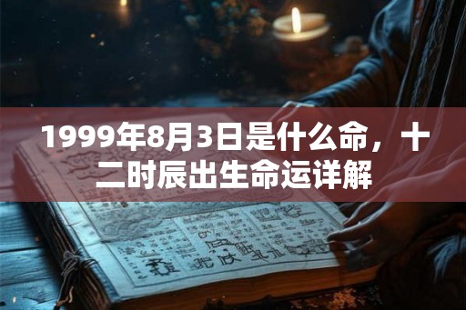 1999年8月3日是什么命，十二时辰出生命运详解
