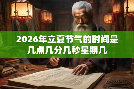 2026年立夏节气的时间是几点几分几秒星期几