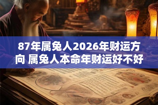 87年属兔人2026年财运方向 属兔人本命年财运好不好