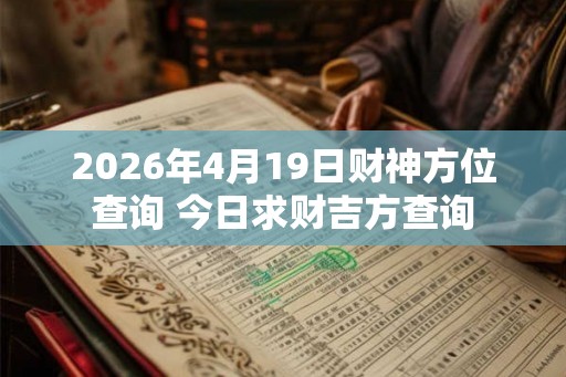 2026年4月19日财神方位查询 今日求财吉方查询