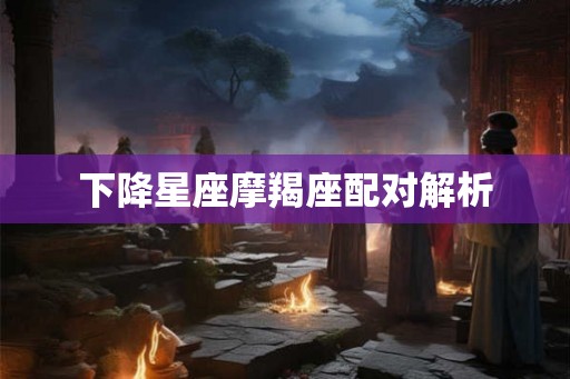 下降星座摩羯座配对解析