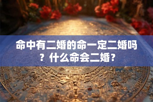 命中有二婚的命一定二婚吗？什么命会二婚？