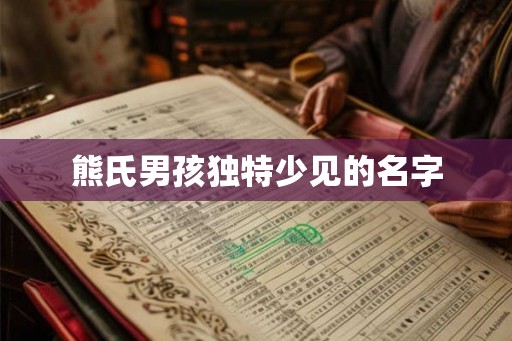熊氏男孩独特少见的名字