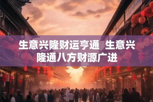 生意兴隆财运亨通  生意兴隆通八方财源广进