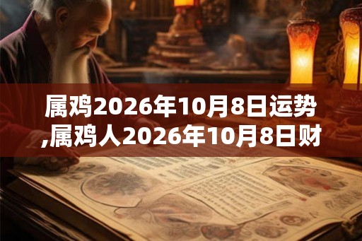 属鸡2026年10月8日运势,属鸡人2026年10月8日财运,生肖鸡2026年10月8日运势 属鸡2026年10月8日运势,属鸡人2026年10月8日财运,生肖鸡2026年10月8日运势
