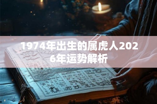 1974年出生的属虎人2026年运势解析