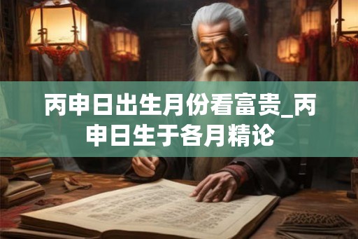 丙申日出生月份看富贵_丙申日生于各月精论