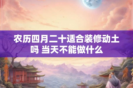 农历四月二十适合装修动土吗 当天不能做什么