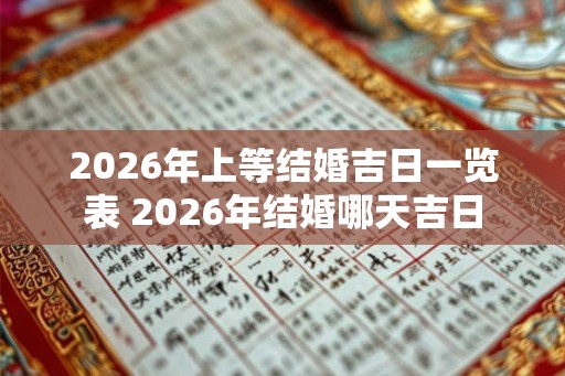 2026年上等结婚吉日一览表 2026年结婚哪天吉日 2026年上等结婚吉日一览表 2026年结婚哪天吉日