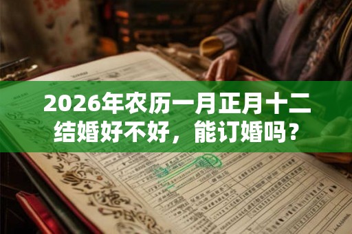 2026年农历一月正月十二结婚好不好，能订婚吗？