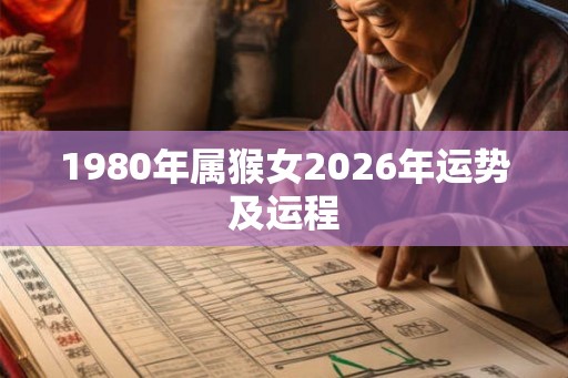 1980年属猴女2026年运势及运程