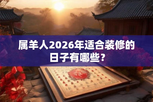 属羊人2026年适合装修的日子有哪些？