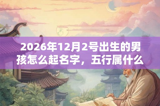 2026年12月2号出生的男孩怎么起名字，五行属什么