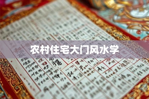 农村住宅大门风水学