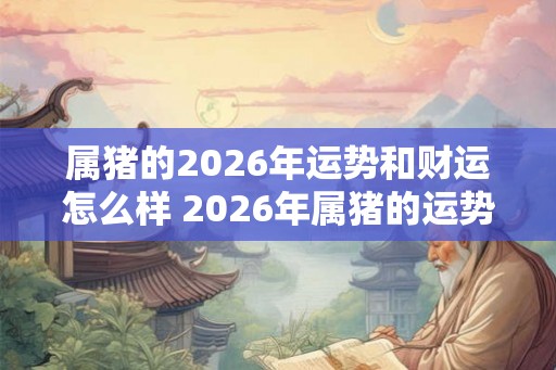 属猪的2026年运势和财运怎么样 2026年属猪的运势和财运如何
