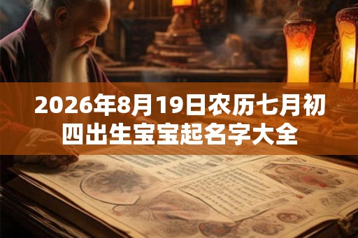 2026年8月19日农历七月初四出生宝宝起名字大全
