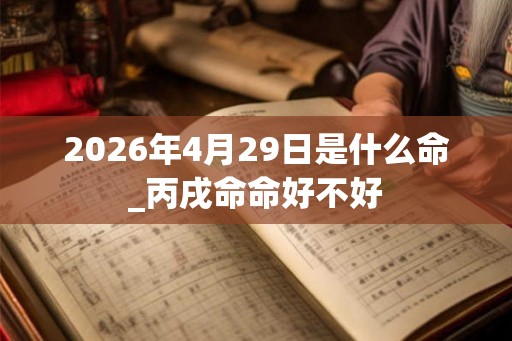 2026年4月29日是什么命_丙戌命命好不好