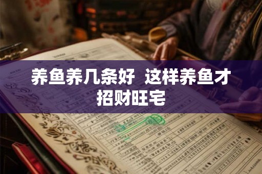 养鱼养几条好  这样养鱼才招财旺宅