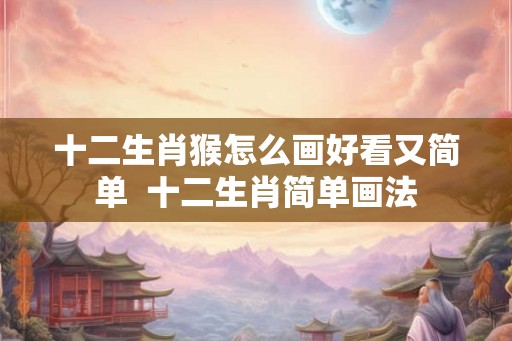 十二生肖猴怎么画好看又简单  十二生肖简单画法