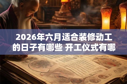 2026年六月适合装修动工的日子有哪些 开工仪式有哪些禁忌