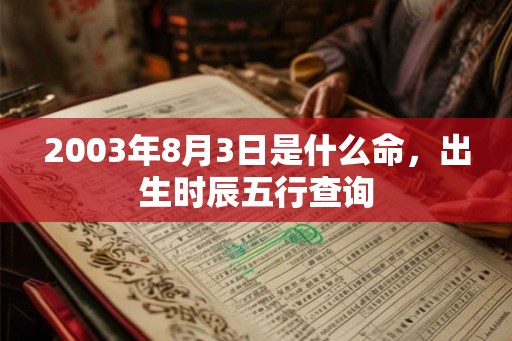 2003年8月3日是什么命，出生时辰五行查询
