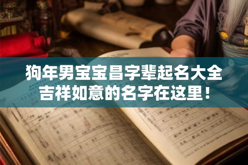 狗年男宝宝昌字辈起名大全吉祥如意的名字在这里! 狗年男宝宝昌字辈起名大全吉祥如意的名字在这里!