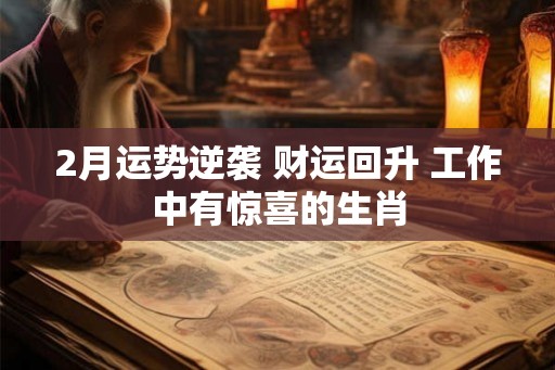 2月运势逆袭 财运回升 工作中有惊喜的生肖