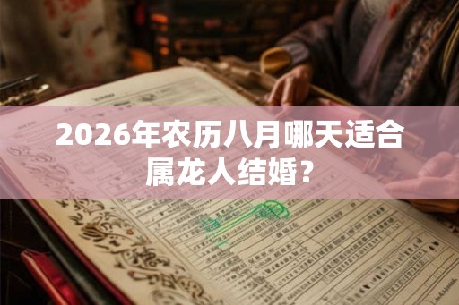 2026年农历八月哪天适合属龙人结婚？