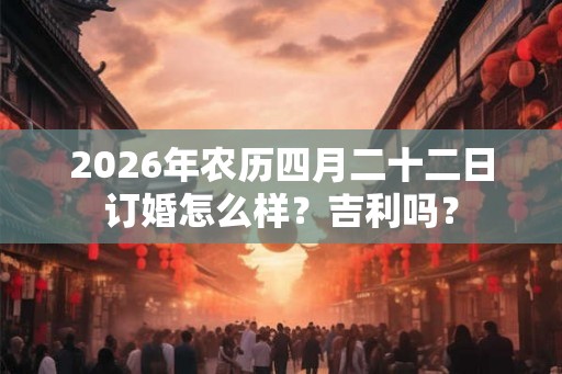 2026年农历四月二十二日订婚怎么样？吉利吗？