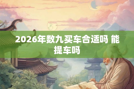 2026年数九买车合适吗 能提车吗