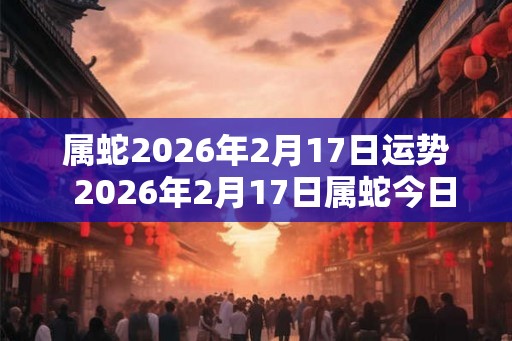 属蛇2026年2月17日运势  2026年2月17日属蛇今日运势