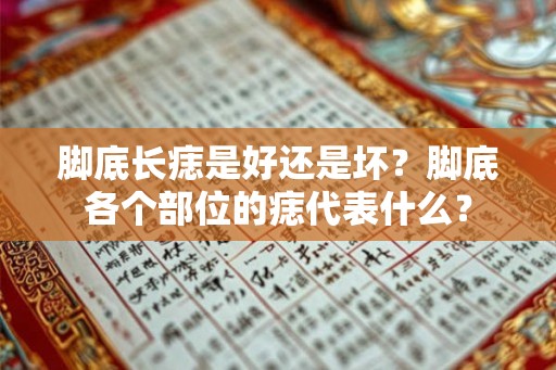 脚底长痣是好还是坏？脚底各个部位的痣代表什么？