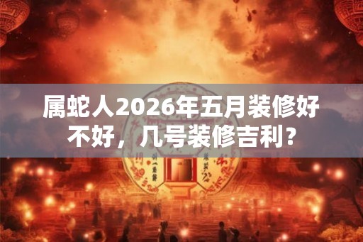 属蛇人2026年五月装修好不好，几号装修吉利？