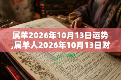 属羊2026年10月13日运势,属羊人2026年10月13日财运,生肖羊2026年10月13日运势