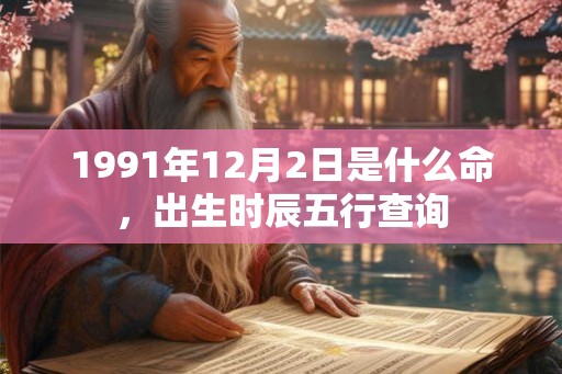1991年12月2日是什么命,出生时辰五行查询 1991年12月2日是什么命,出生时辰五行查询