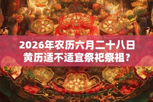 2026年农历六月二十八日黄历适不适宜祭祀祭祖？
