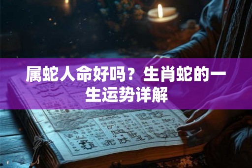 属蛇人命好吗？生肖蛇的一生运势详解