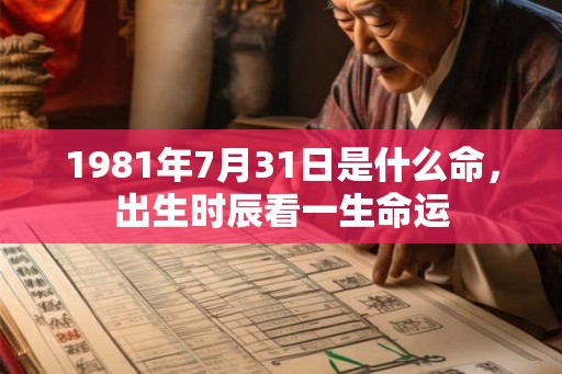 1981年7月31日是什么命,出生时辰看一生命运 1981年7月31日是什么命,出生时辰看一生命运