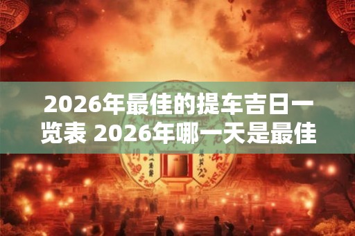 2026年最佳的提车吉日一览表 2026年哪一天是最佳的提车吉日