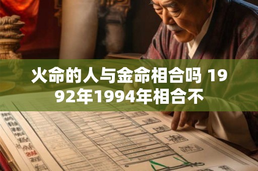 火命的人与金命相合吗 1992年1994年相合不