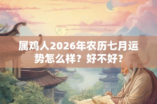 属鸡人2026年农历七月运势怎么样?好不好? 属鸡人2026年农历七月运势怎么样?好不好?