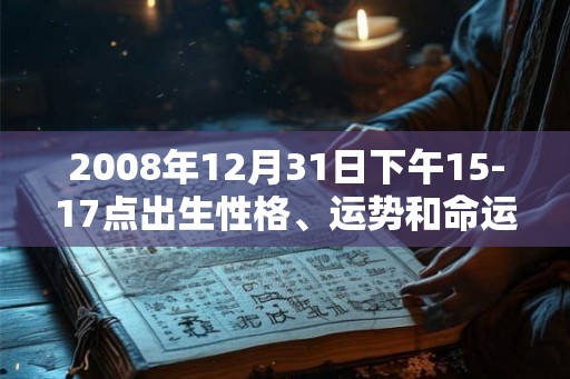2008年12月31日下午15-17点出生性格、运势和命运