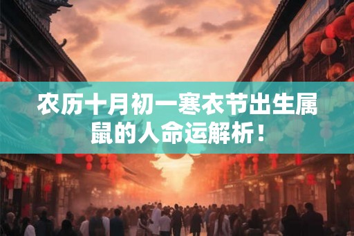 农历十月初一寒衣节出生属鼠的人命运解析！